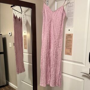 Line & Dot Dusty Pink Leopard-Print Slip